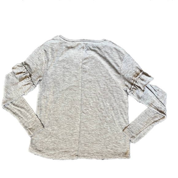 Philosophy ruffle sleeve round Neck sweater top size small heather gray - Picture 4 of 10
